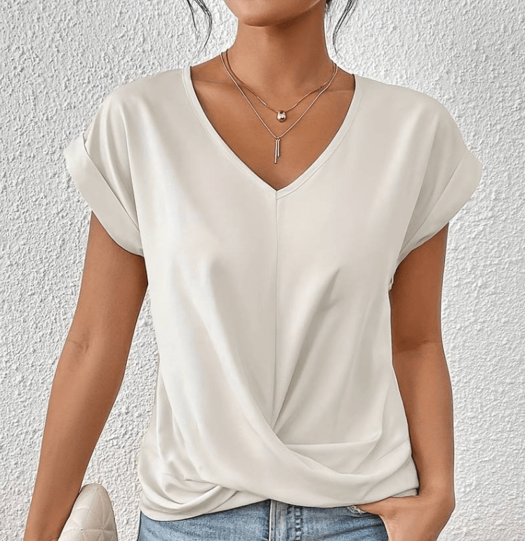 Luna | Tummy tucking V-neck top - Brighter Fashion