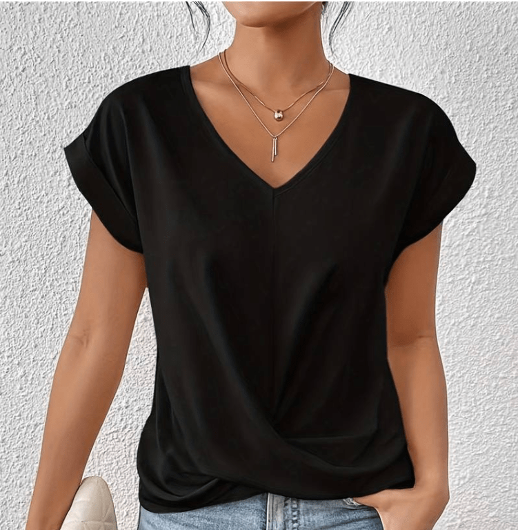 Luna | Tummy tucking V-neck top - Brighter Fashion