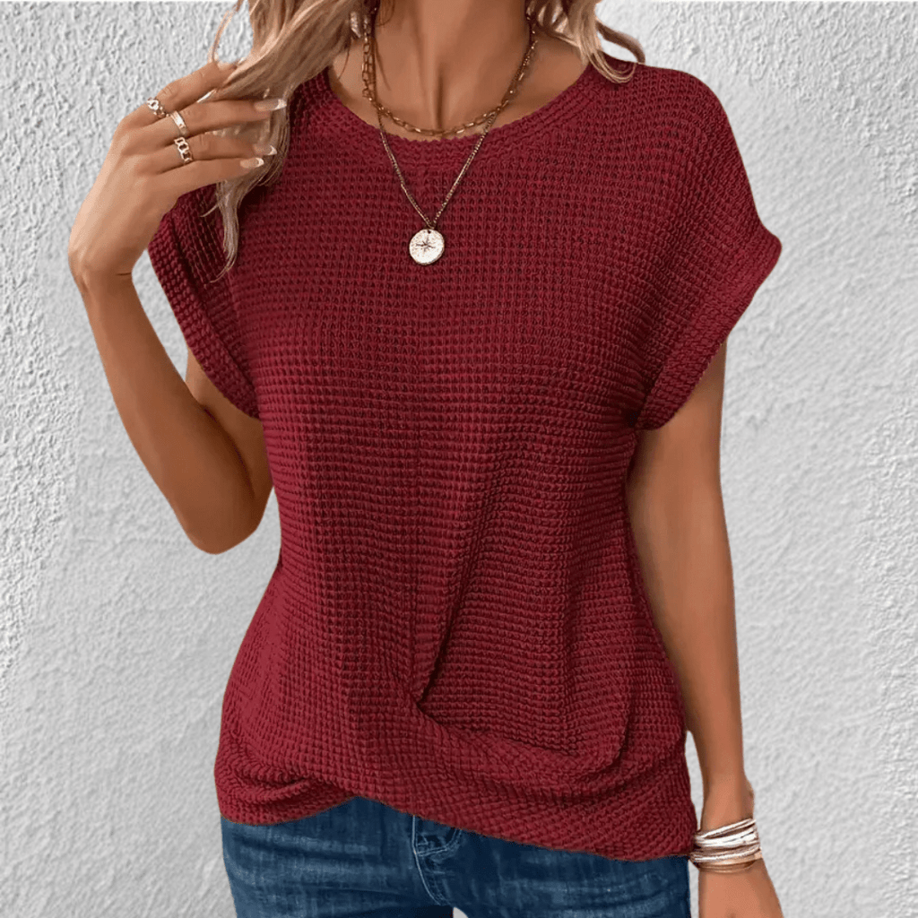 Luna | Tummy Tucking Waffle-knit top - Brighter Fashion