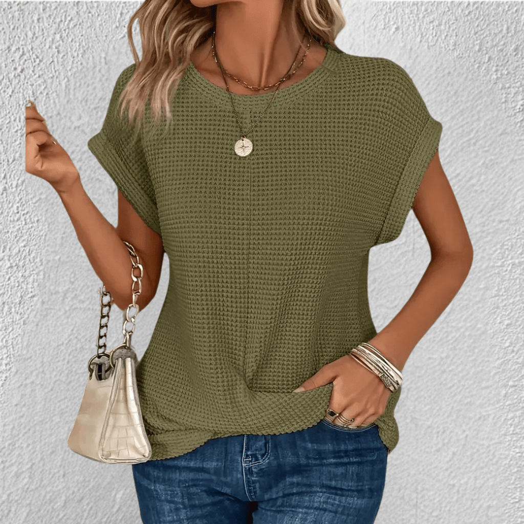 Luna | Tummy Tucking Waffle-knit top - Brighter Fashion