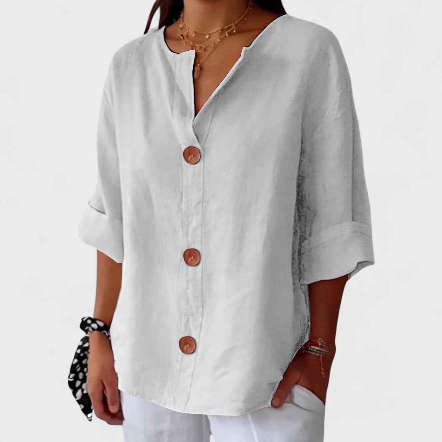 Lyenne | Relaxed Button-Front Everyday Blouse