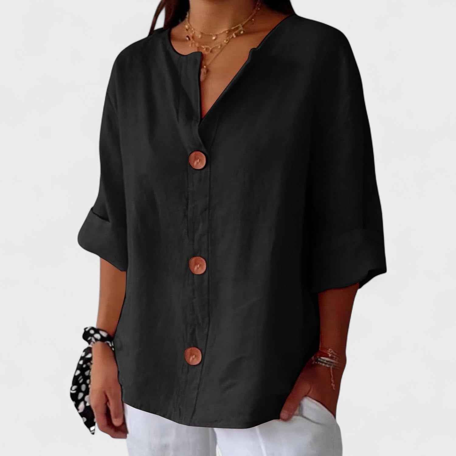 Lyenne | Relaxed Button-Front Everyday Blouse