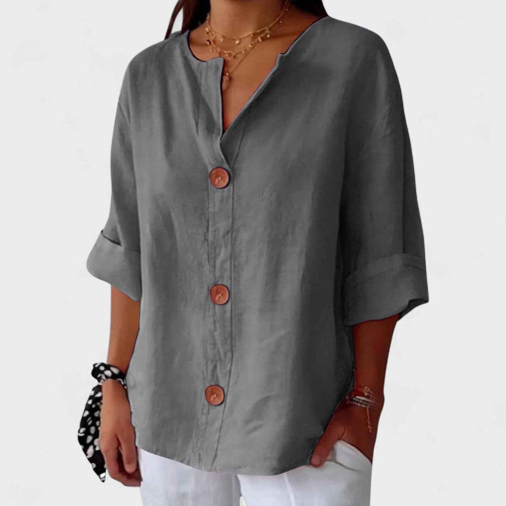 Lyenne | Relaxed Button-Front Everyday Blouse