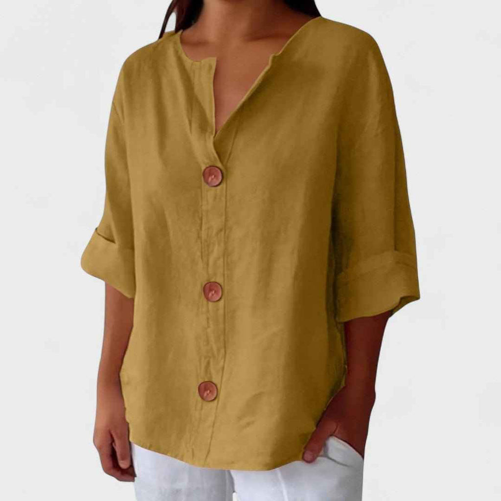 Lyenne | Relaxed Button-Front Everyday Blouse