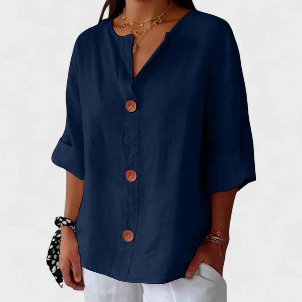 Lyenne | Relaxed Button-Front Everyday Blouse