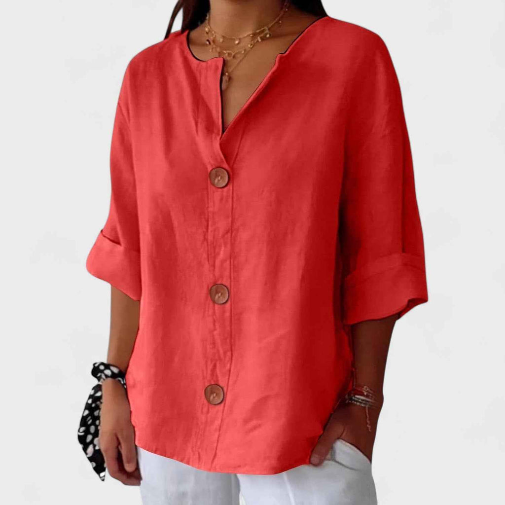 Lyenne | Relaxed Button-Front Everyday Blouse