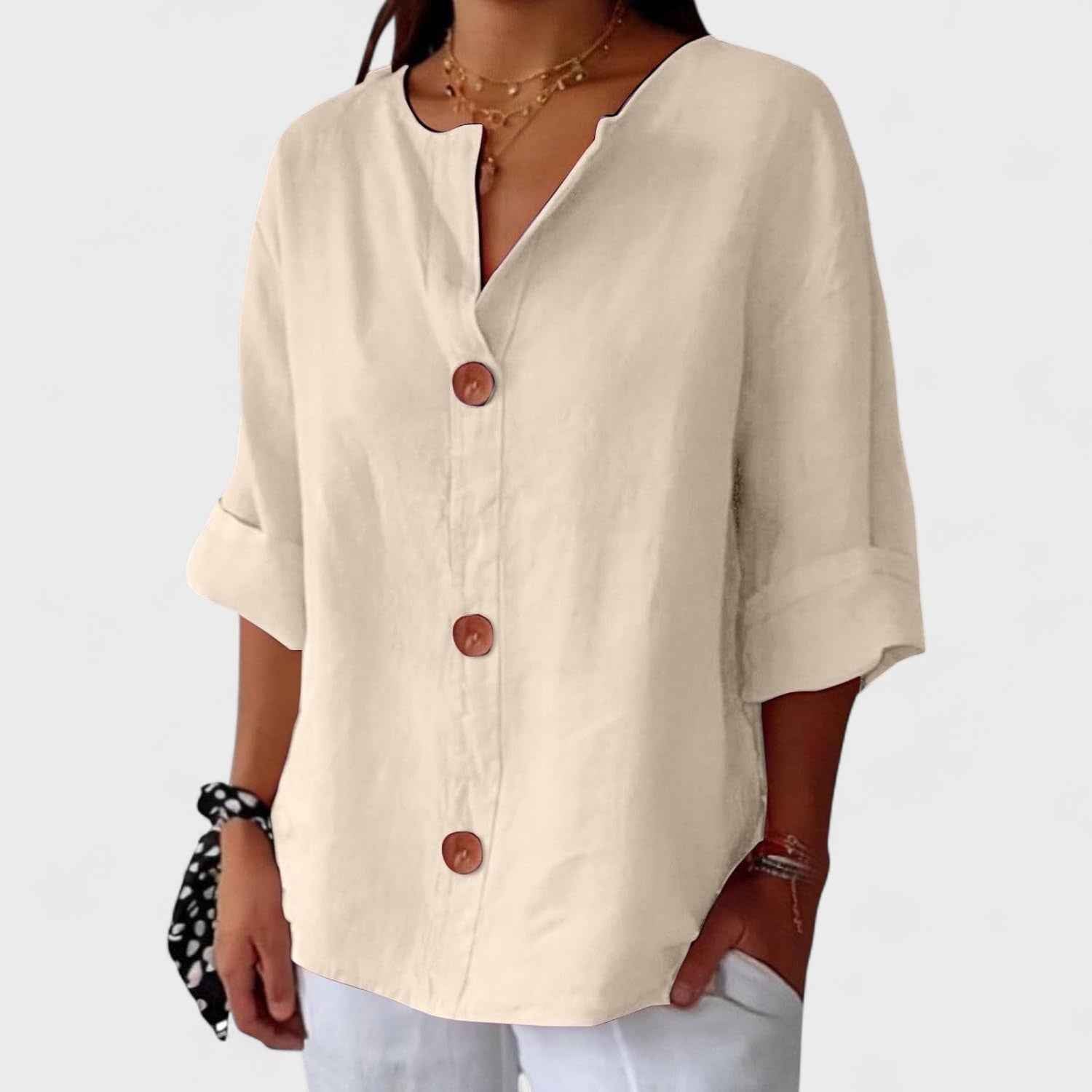 Lyenne | Relaxed Button-Front Everyday Blouse