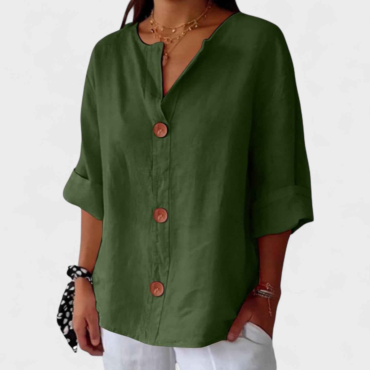 Lyenne | Relaxed Button-Front Everyday Blouse