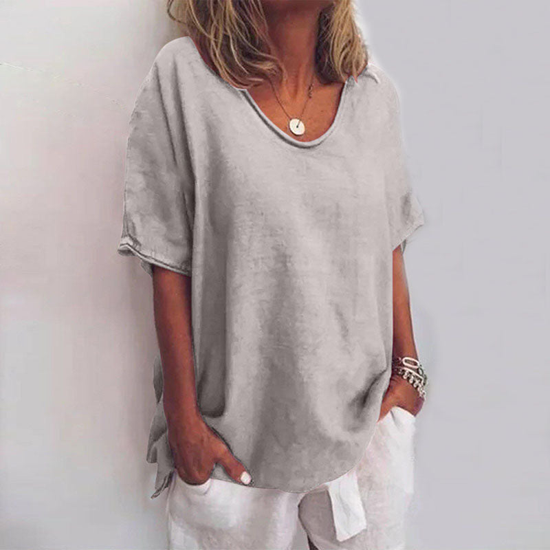 Sophie - Relaxed Loose Fit Shirt in Cotton & Linen | Plus Size Available - Brighter Fashion