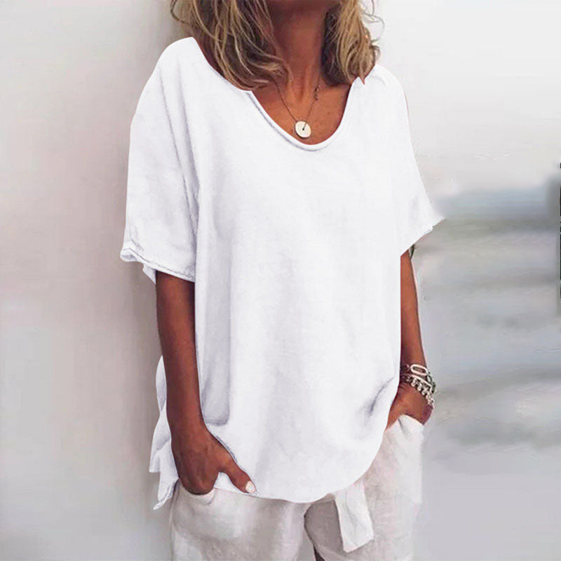 Sophie - Relaxed Loose Fit Shirt in Cotton & Linen | Plus Size Available - Brighter Fashion