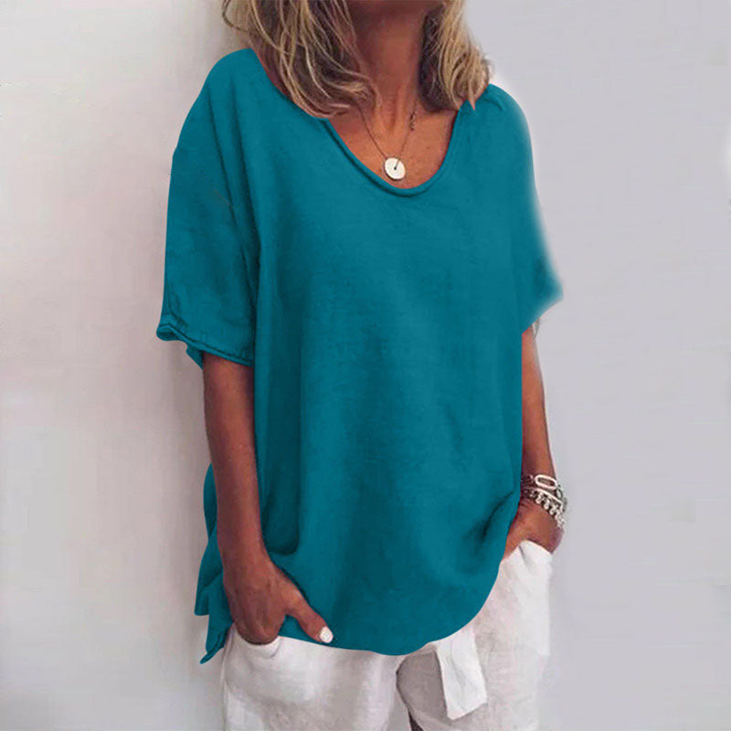 Sophie - Relaxed Loose Fit Shirt in Cotton & Linen | Plus Size Available - Brighter Fashion