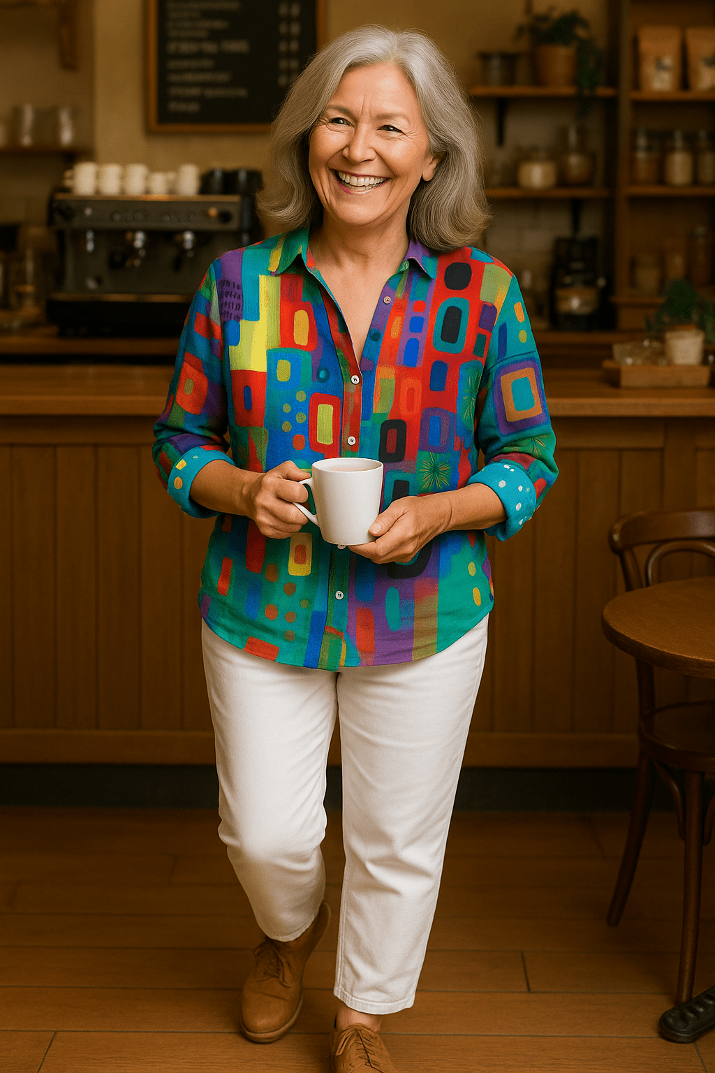 Maribel | Artistic Button-Up Women’s Blouse