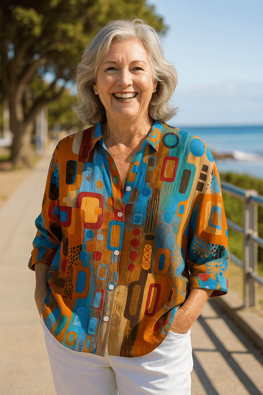 Maribel | Artistic Button-Up Women’s Blouse