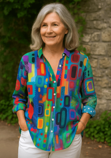 Maribel | Artistic Button-Up Women’s Blouse