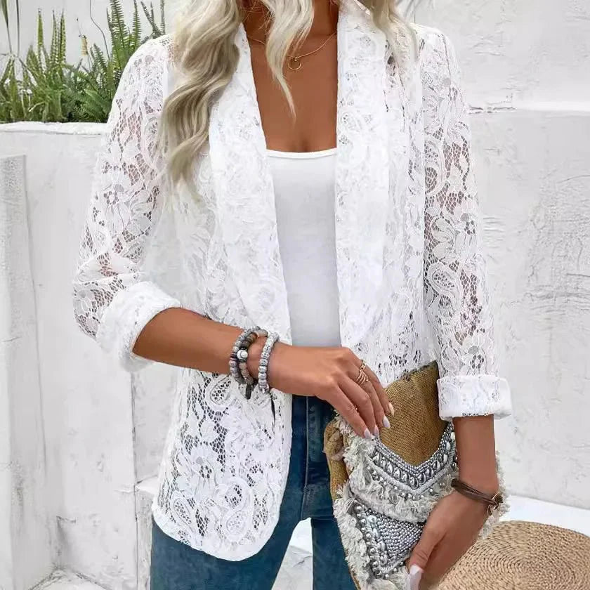 Lucienne | Elegant Lace Women’s Blazer - Brighter Fashion