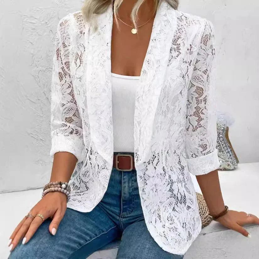Lucienne | Elegant Lace Women’s Blazer - Brighter Fashion