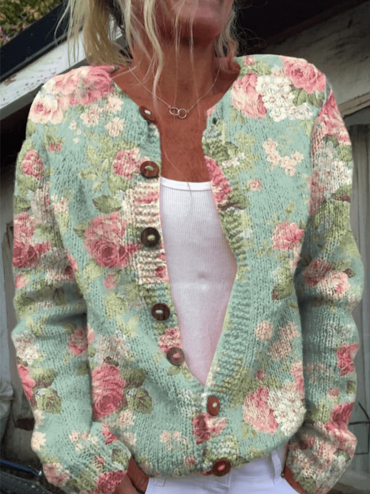 Myrelle | Floral Boho Knit Cardigan - Brighter Fashion