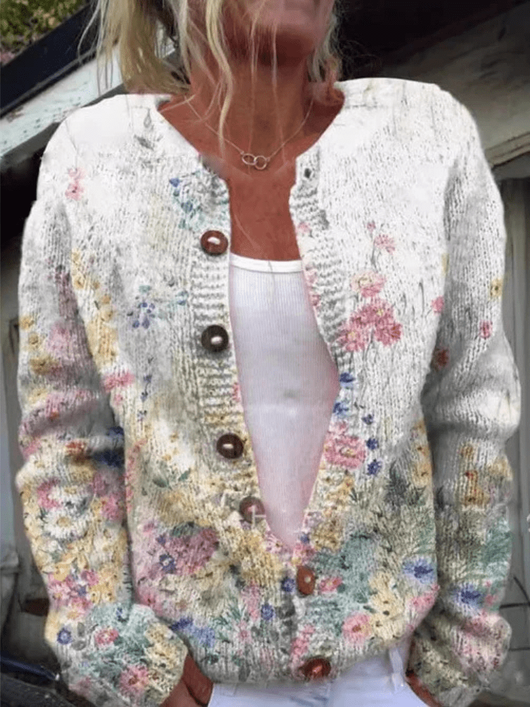 Myrelle | Floral Boho Knit Cardigan - Brighter Fashion