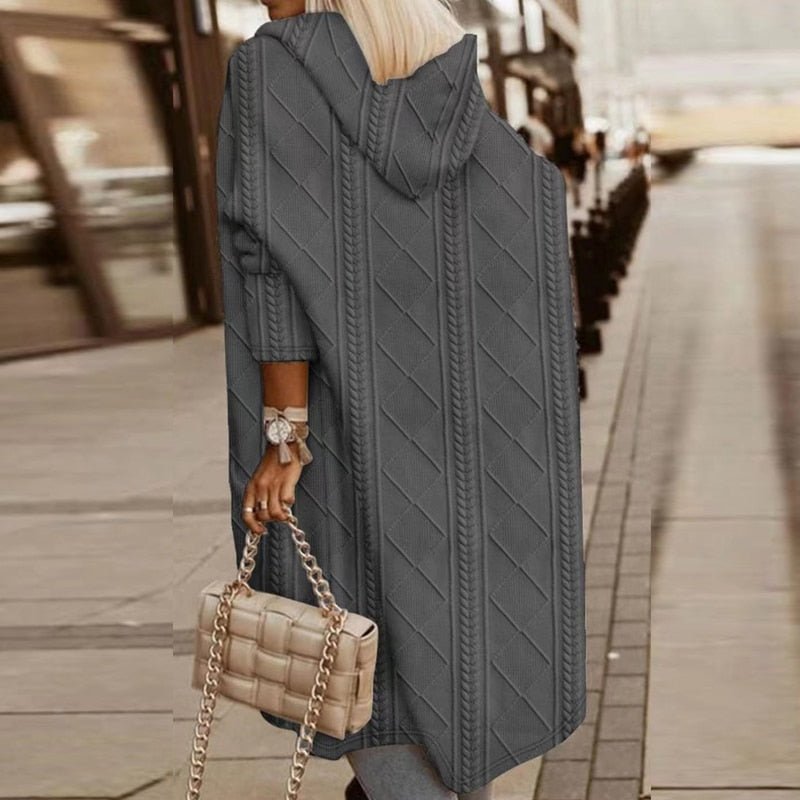 Nuvora | Cozy Long Hooded Cardigan