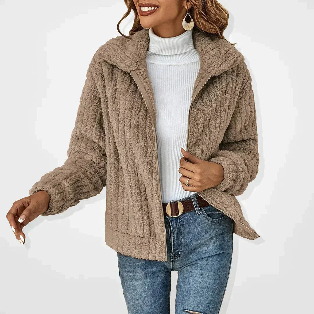 Rhonda - Casual plushy cardigan - Brighter Fashion