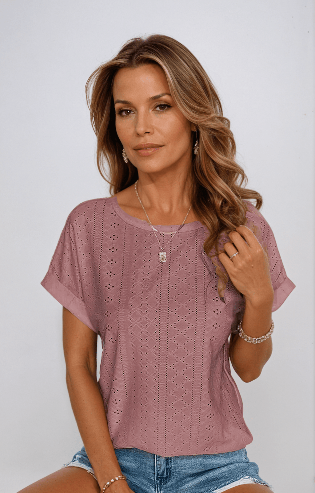 Meliora | Eyelet Embroidered Women’s Blouse - Brighter Fashion