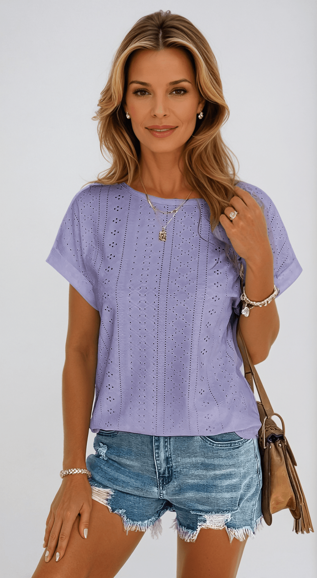 Meliora | Eyelet Embroidered Women’s Blouse - Brighter Fashion