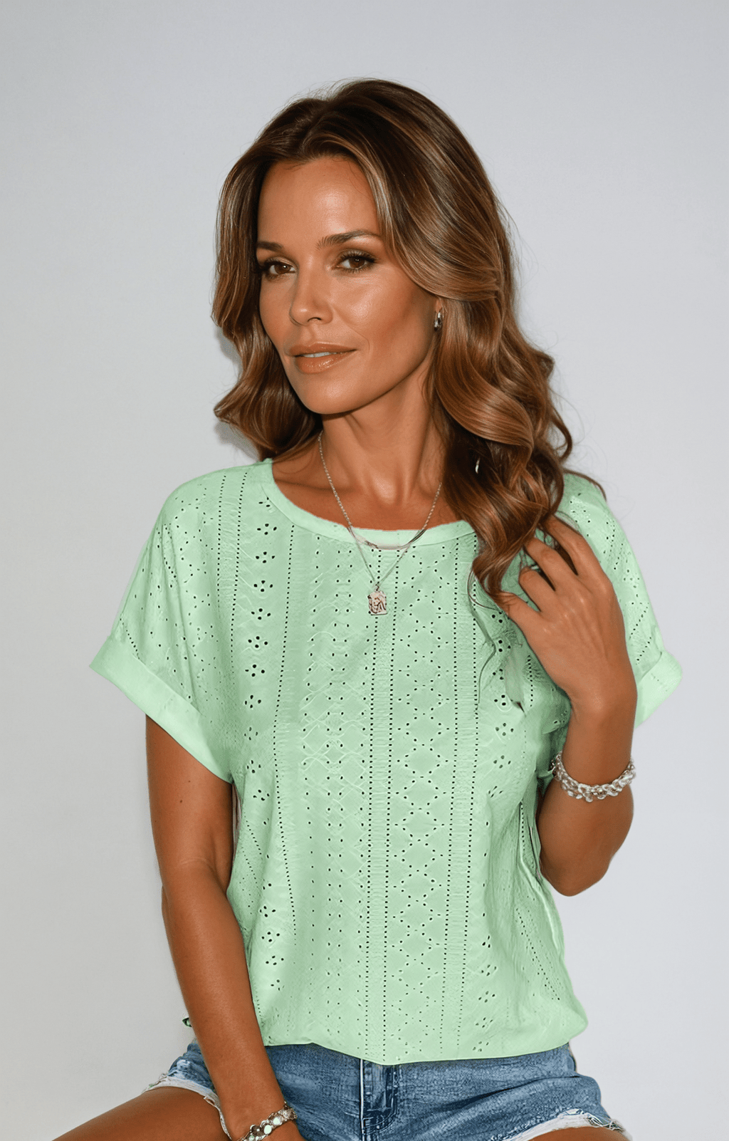 Meliora | Eyelet Embroidered Women’s Blouse - Brighter Fashion