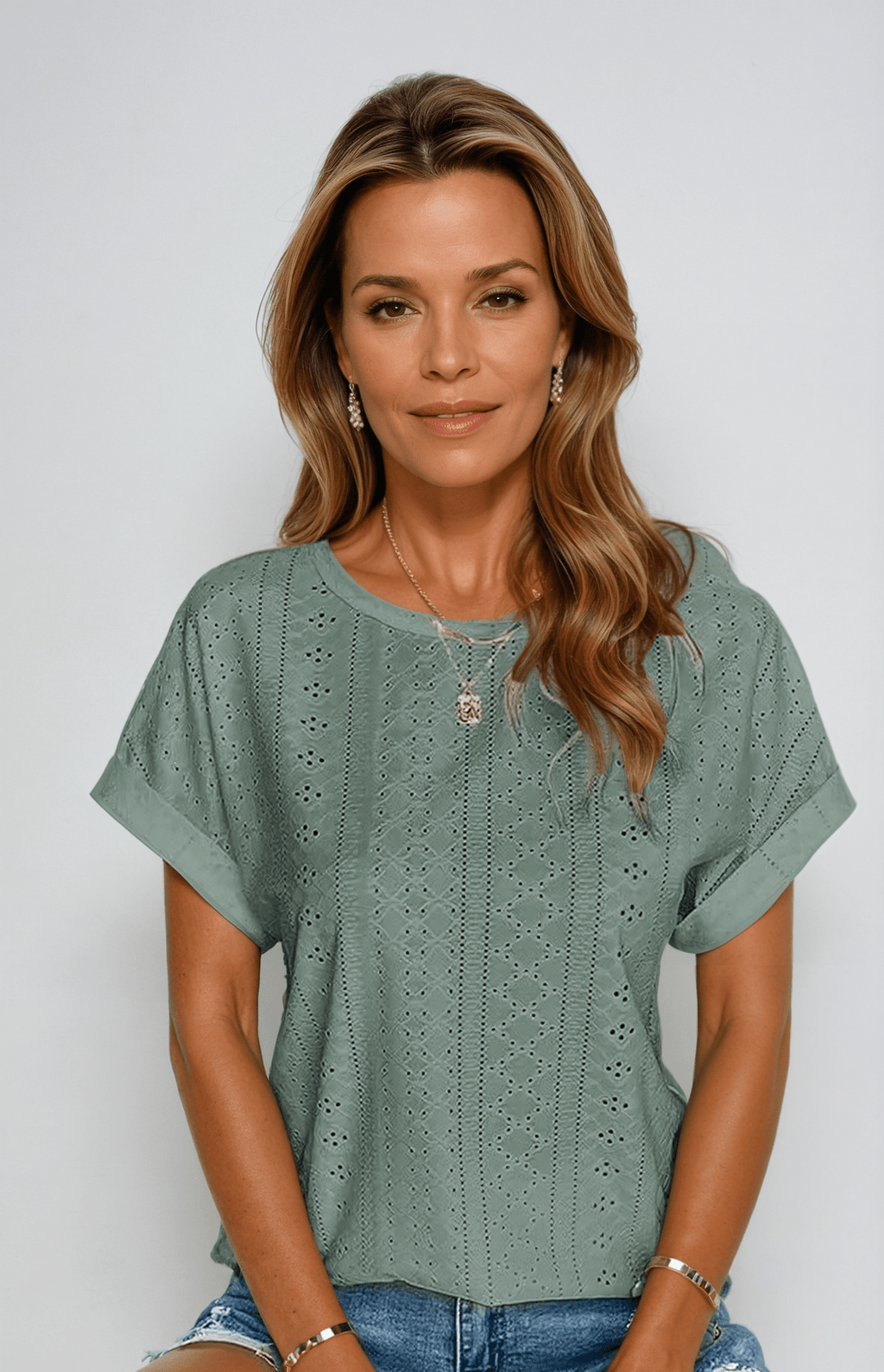 Meliora | Eyelet Embroidered Women’s Blouse - Brighter Fashion