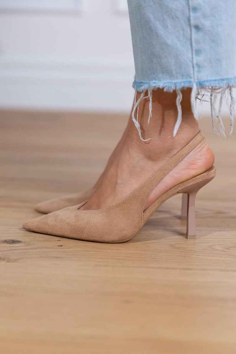 Claudia™ | Elegant Nude Slingback Shoes