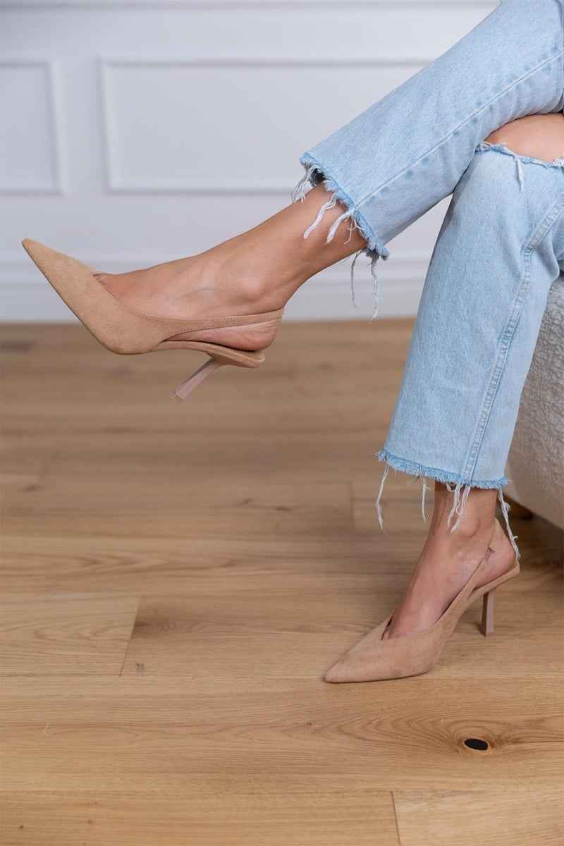 Claudia™ | Elegant Nude Slingback Shoes
