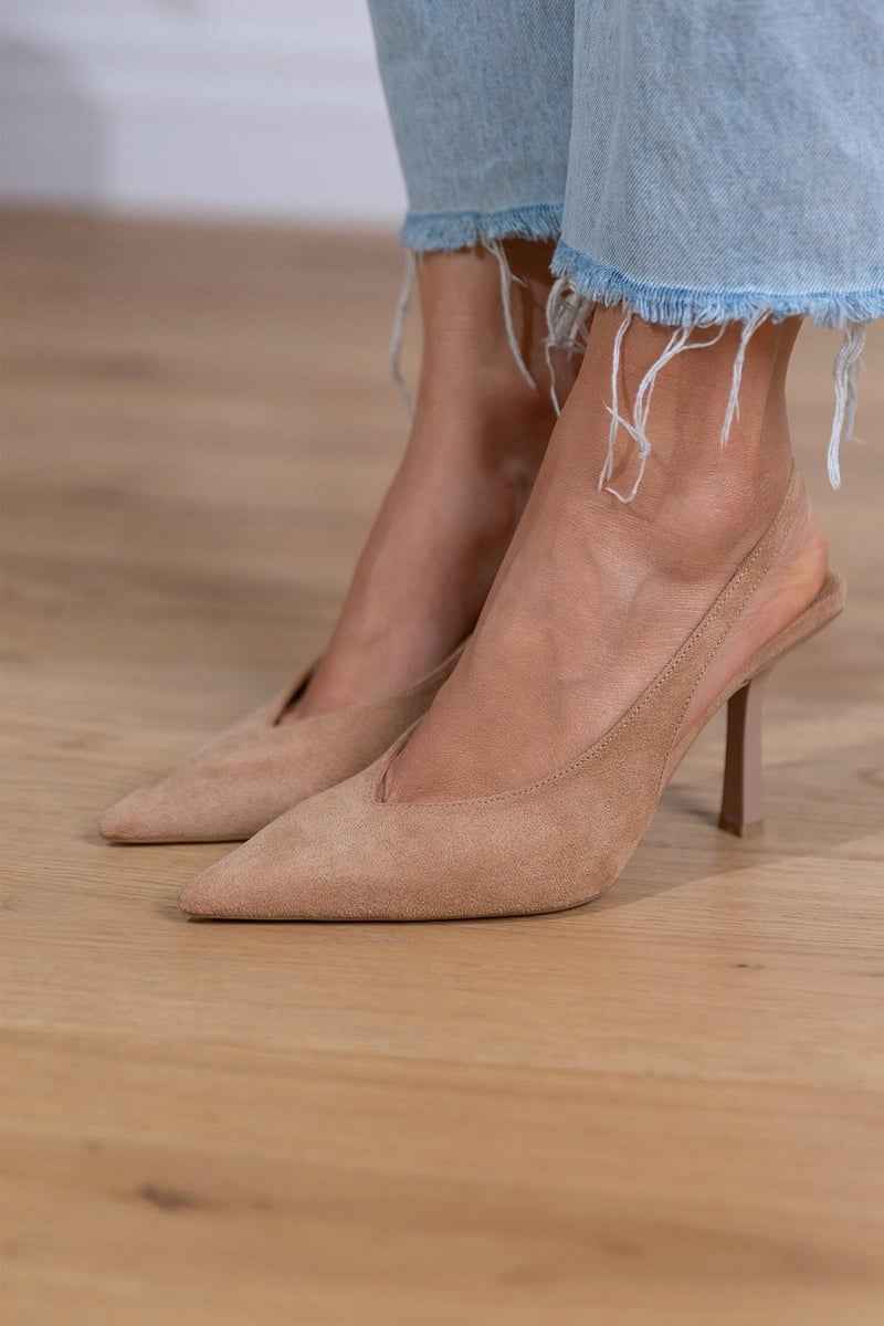 Claudia™ | Elegant Nude Slingback Shoes