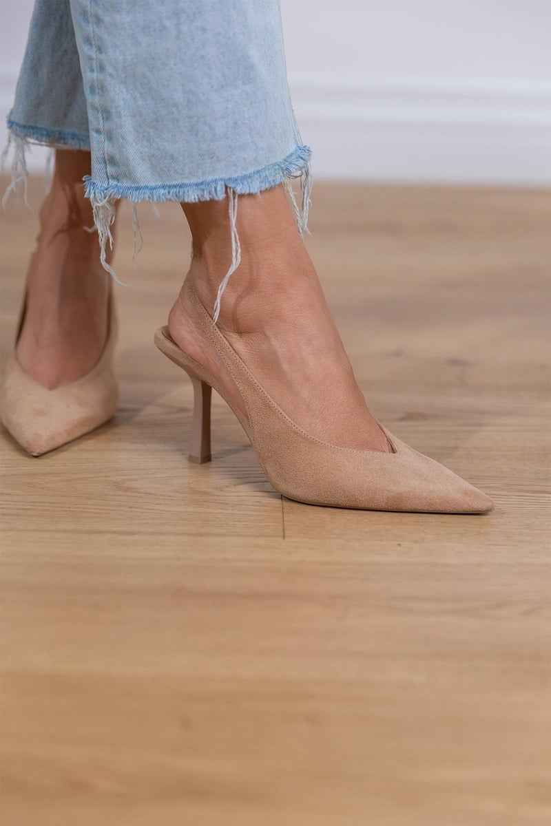 Claudia™ | Elegant Nude Slingback Shoes