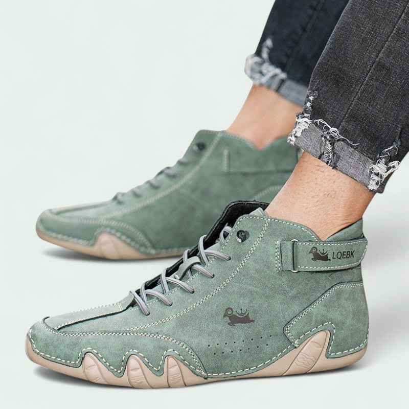 Gloria | Women's White Vegan Leather High Top Sneakers with Ankle Strap and Durable Sole