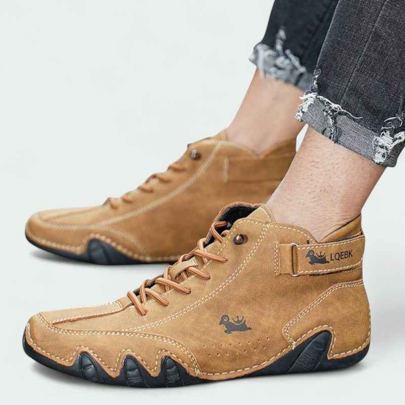 Gloria | Women's White Vegan Leather High Top Sneakers with Ankle Strap and Durable Sole