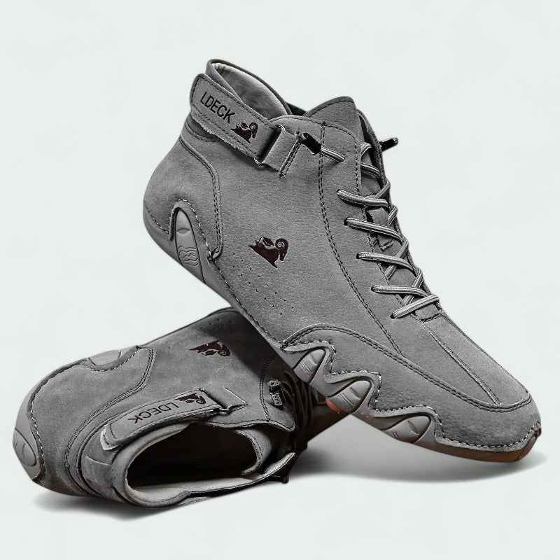 Gloria | Women's White Vegan Leather High Top Sneakers with Ankle Strap and Durable Sole