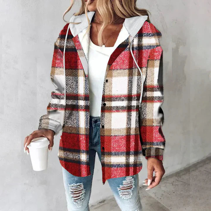 Sandie | Check Casual Hooded Jacket