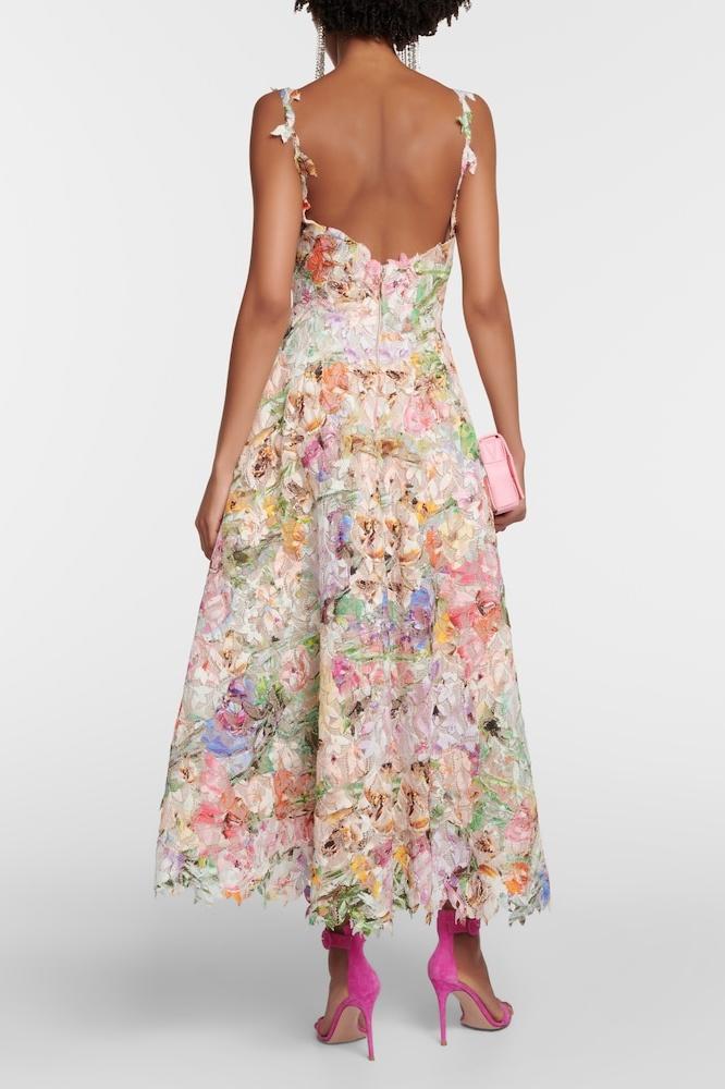 Bellarose - Floral Embroidered Lace Midi Dress Elegant & Romantic Summer Outfit - Brighter Fashion