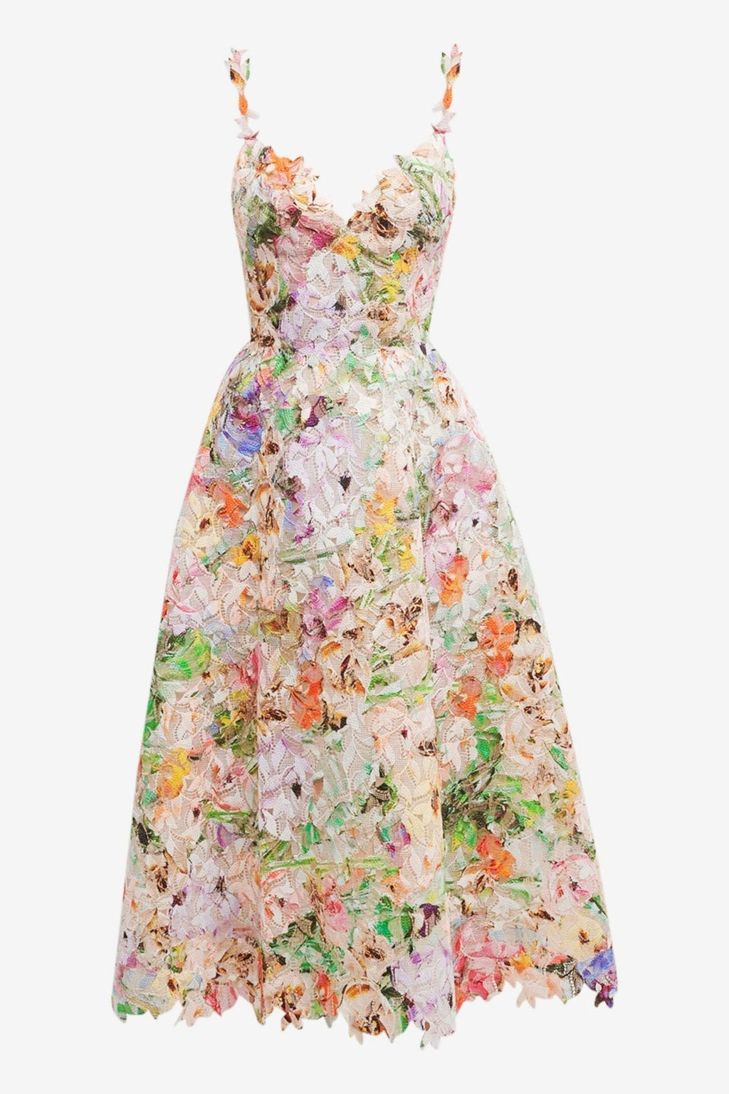 Bellarose - Floral Embroidered Lace Midi Dress Elegant & Romantic Summer Outfit - Brighter Fashion
